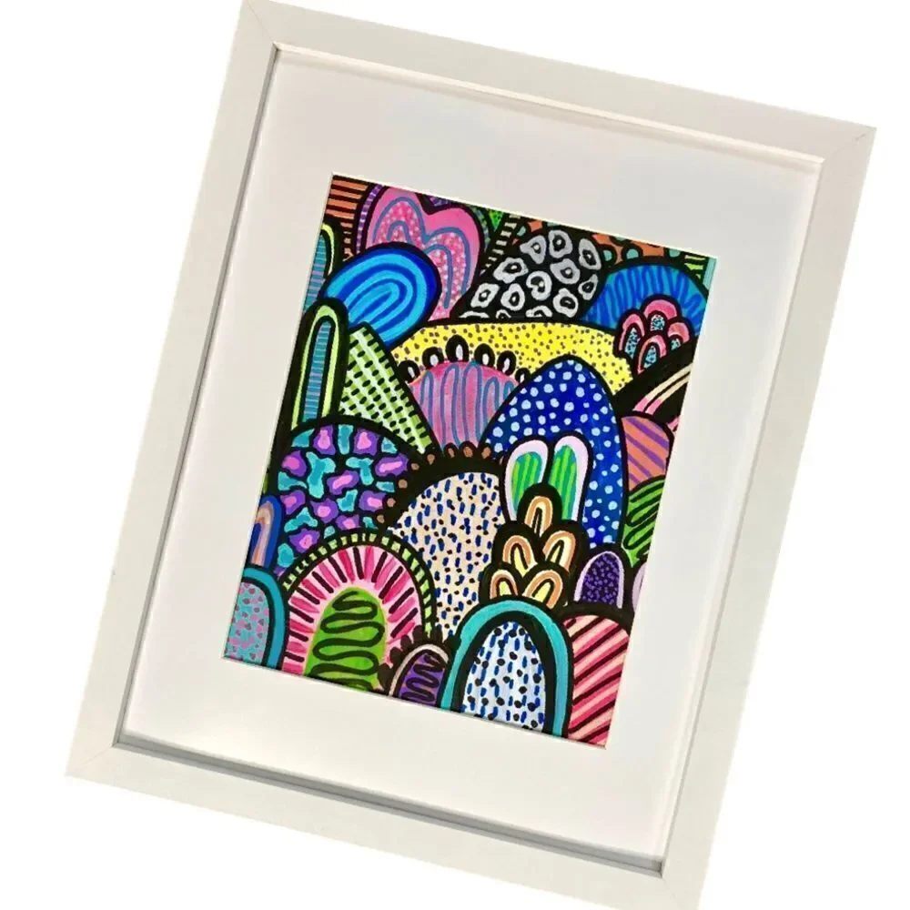Custom One of a Kind Neon Rainbow Abstract Painting Original Artwork - Picture 6 of 13